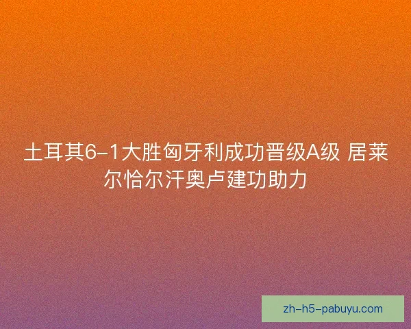 土耳其6-1大胜匈牙利成功晋级A级 居莱尔恰尔汗奥卢建功助力 土耳其6-1大胜匈牙利成功晋级A级 居莱尔恰尔汗奥卢建功助力